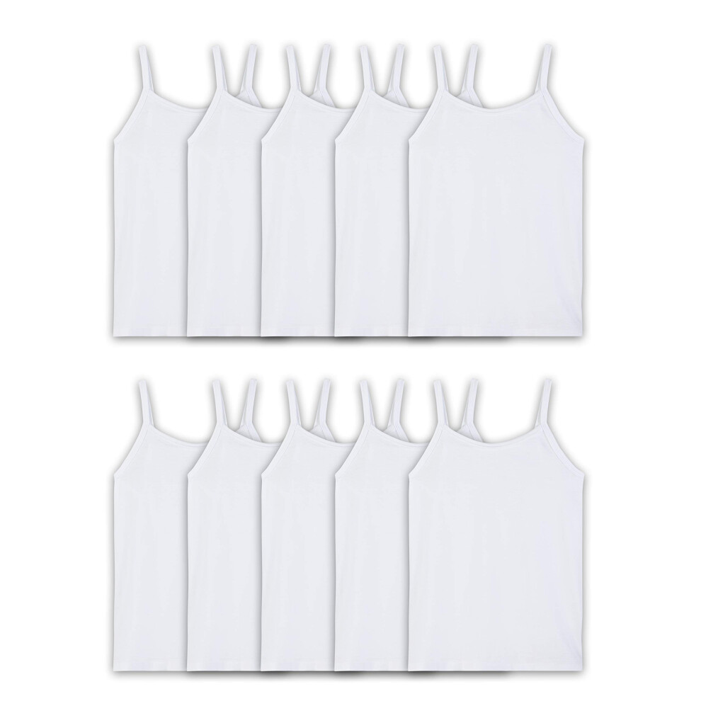 Fruit of the Loom girls Undershirts (Camis & Tanks) Camisole  Cami - 10 Pack White  Small US