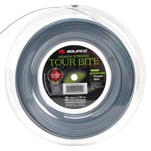 Solinco Tour Bite Diamond Rough Tennis String Reel-16L-Silver