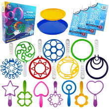 19 Pack Giant Bubble Wands - Big Bubble Maker for Kids Toddlers & Adults - Heart Ring & Fun Shapes - Bubble Sticks Outdoor Toys til Backyard Birt