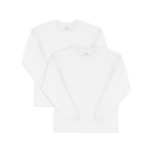 Fruit of the Loom T-shirt da uomo in cotone Eversoft, traspiranti e assorbono l'umidit? con controllo degli odori, maniche lunghe-Bianco Ghiaccio