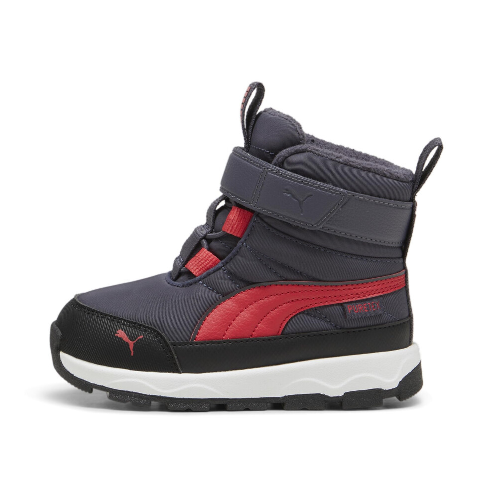 PUMA Kids Evolve Boot Alternative Closure Rain Shoe  Galactic Gray-Tart Cherry Black  5 US Unisex Toddler