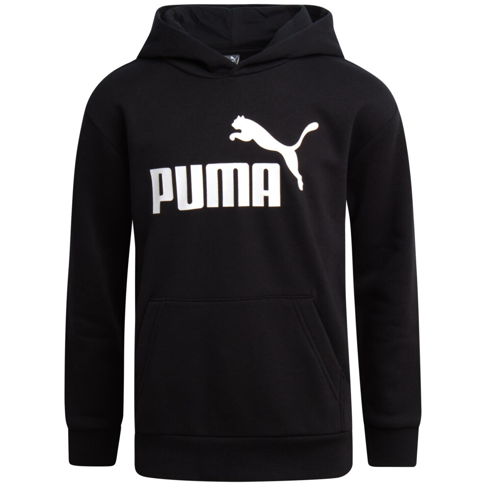 PUMA Boys' Athletic Hoodie - Fleece Pullover Hoodie Sweatshirt with Kangaroo Pockets - Fashion Hoodies for Boys (Sizes: 8-20)  Size 14-16  Black Core