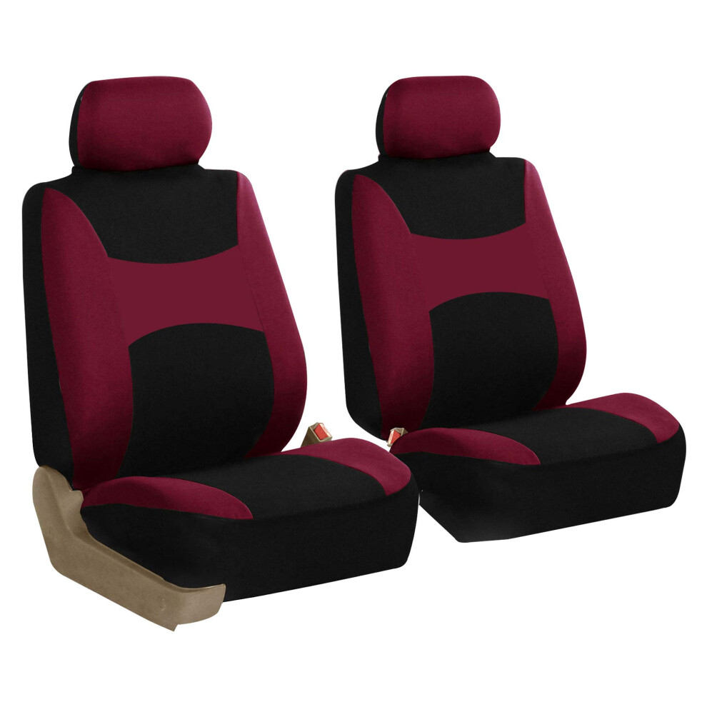 Fh Group Front Set Cloth Car Seat Covers For Low Back Seats With Removable Headrest Airbag Compatible Universal Fit Seat Cover For Suv Sedan Van 842319112971
