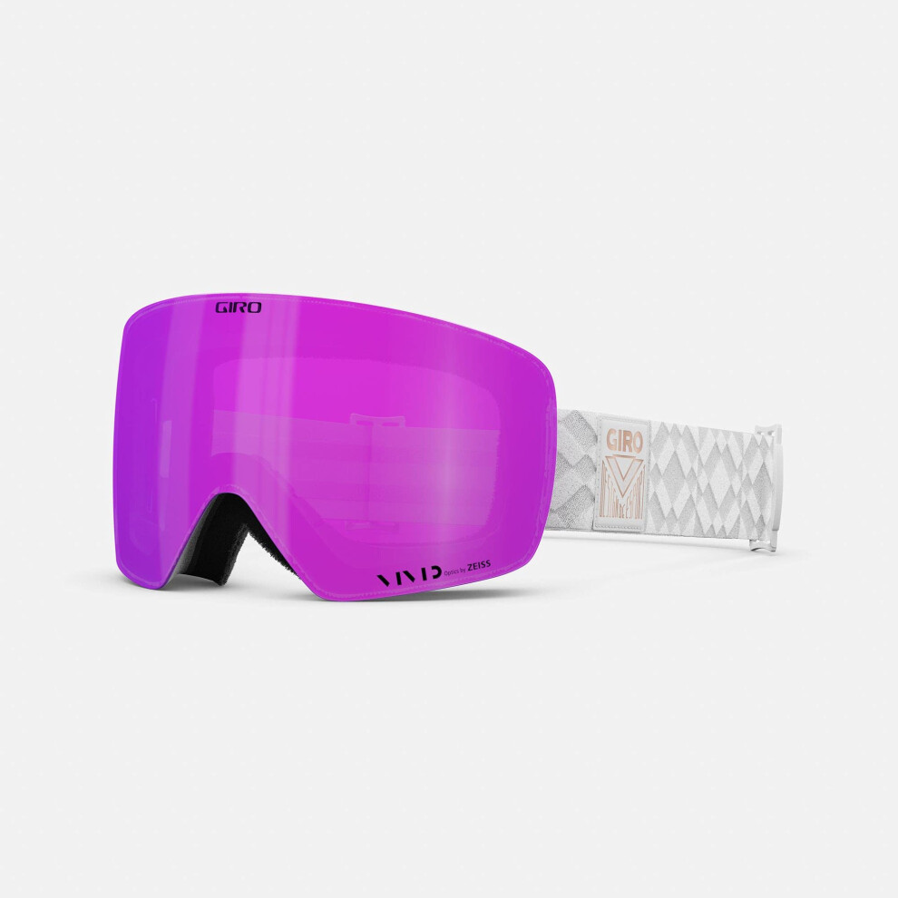 Giro Contour Ski Goggles - Snowboard Goggles For Men & Women - Limitless Strap With Vivid Pink/Vivid Infrared Lenses White/Pink