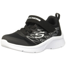Skechers boys Microspec Sneaker Black/Silver 3 Little Kid US