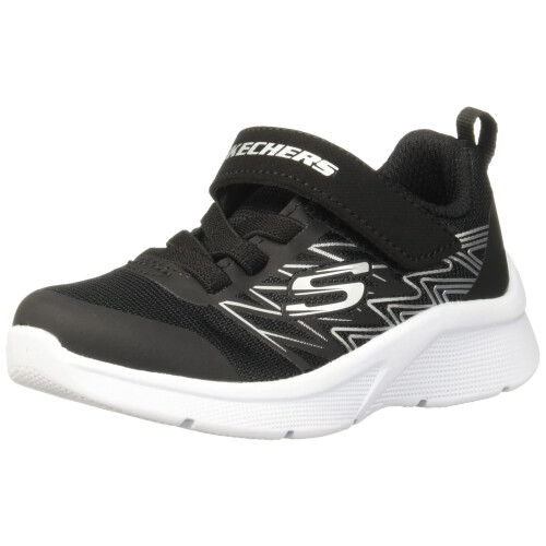 Skechers Skechers boys Microspec Sneaker  Black/Silver  3 Little Kid US