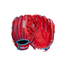 Wilson A500 11,5"""" Infield Youth Baseball Handske - h?jreh?ndskast r?d/bl?/hvid