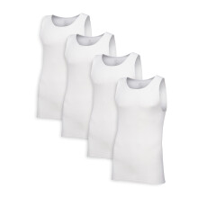 Fruit of the Loom Camisetas interiores de algodn sin etiquetas para hombre, camiseta sin mangas, paquete de 4, color blanco, talla XL