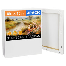 4 Pack Gewassen Canvas Panelen voor Schilderen 8x10 Inch, Canvas Bord, Katoenen Schilderdoek