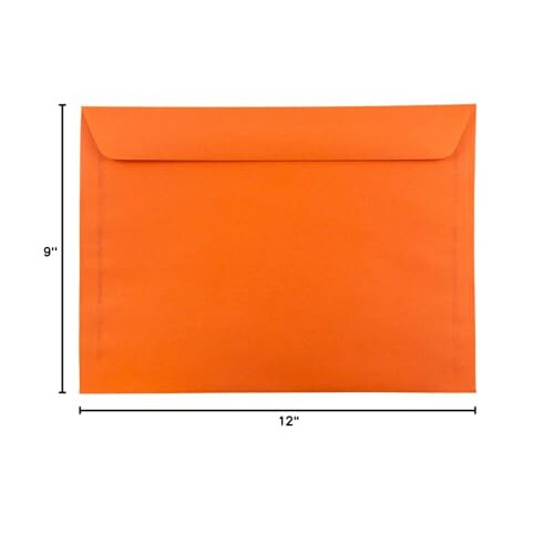 JAM PAPER 9 x 12 Booklet Colored Envelopes - Orange Recycled - 25/Pack 2