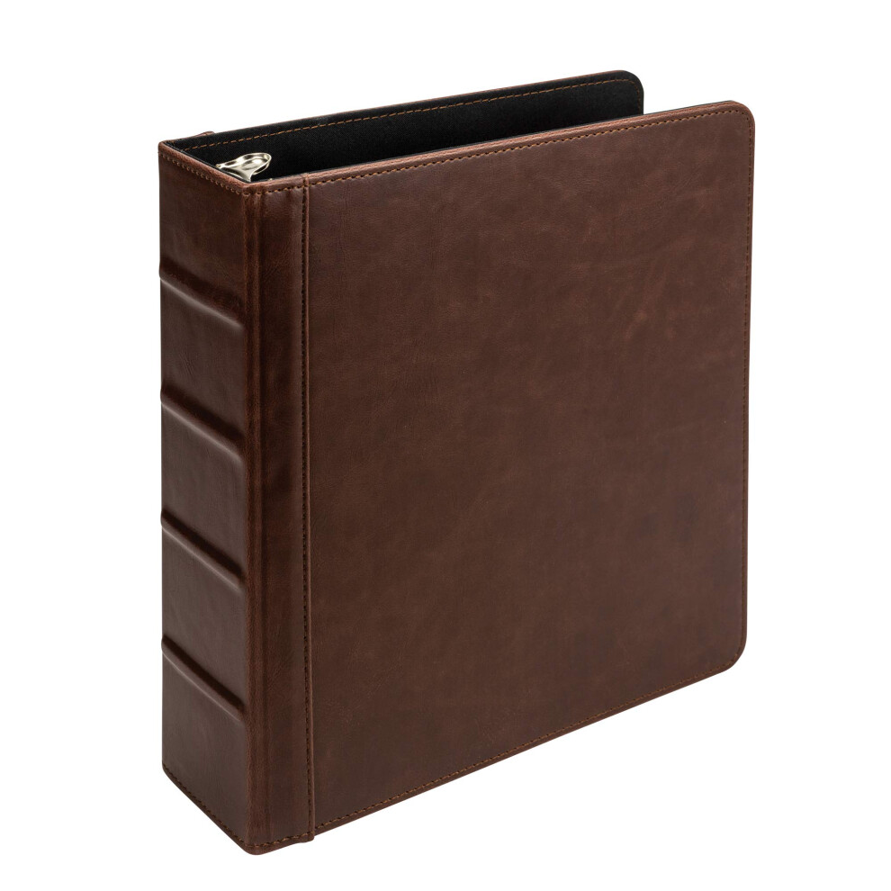 Samsill Vintage Hardback Mini 3 Ring Binder  Professional Binder Organizer  Planner  2 Inch Capacity  Faux Leather  5.5 x 8.5 Inch Documents  Non-Zip-image-OPC-PGS9KQ9-NEW