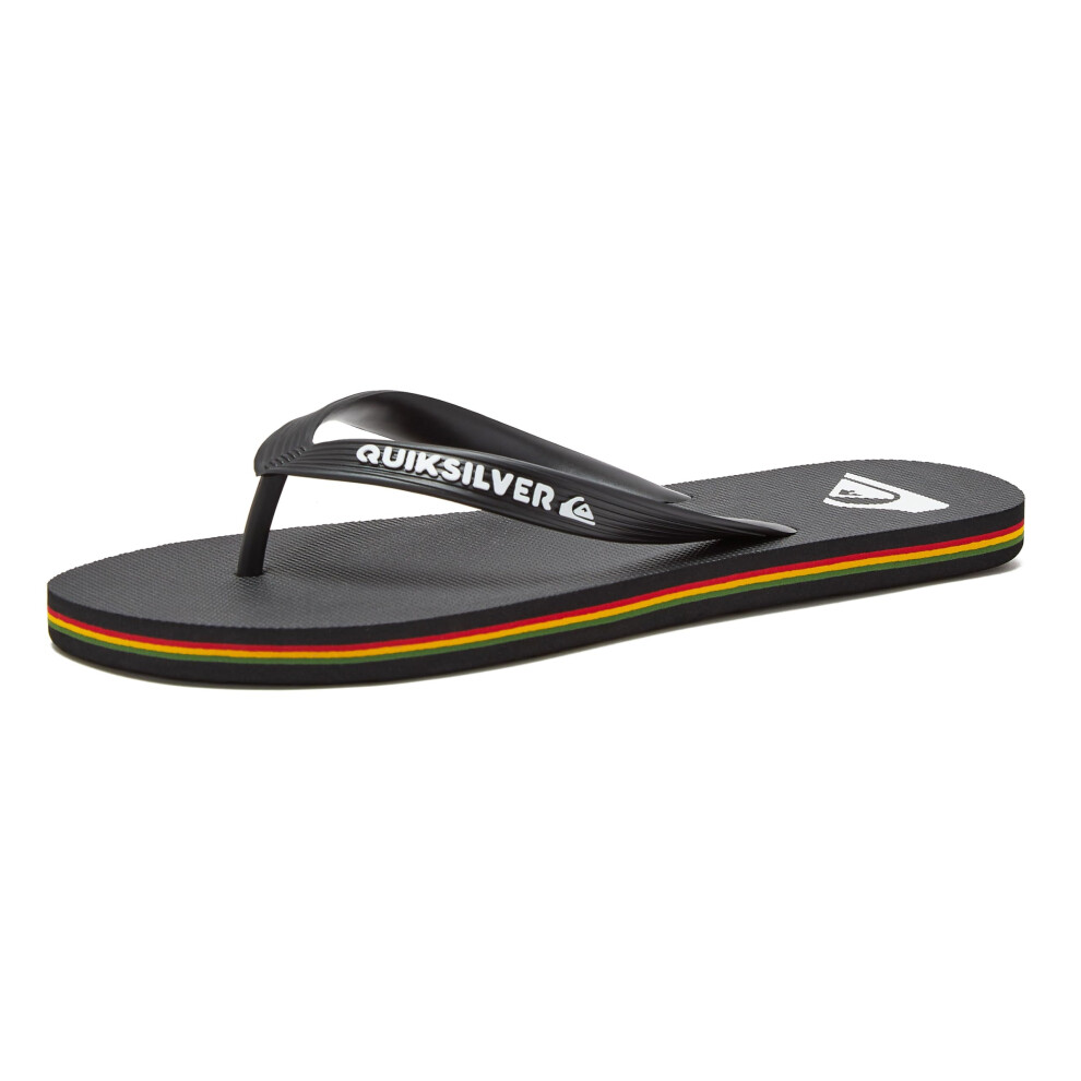 Quiksilver Men's Molokai 3 Point Flip Flop Sandal  Black/RED/Green  9