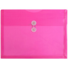 JAM PAPIR Plastkonvolutter med knap- og snorelukning - Brevhfte - 9 3/4 x 13 - Fuchsia - 12/Pak