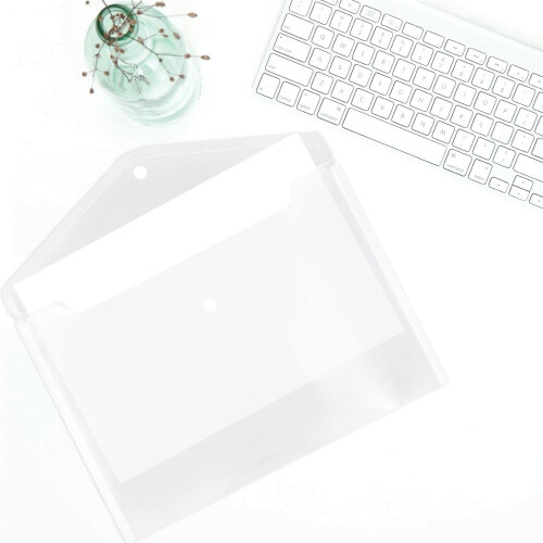 JAM PAPER Envelopes Plásticos com Fecho - Carta Booklet - 9 3/4 x 13 - Transparente - 12/Pack 2