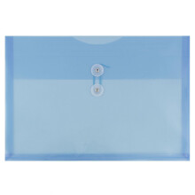 JAM PAPIR Plastkonvolutter med knap- og snorelukning - Juridisk hfte - 9 3/4 x 14 1/2 - Bl - 12/Pak