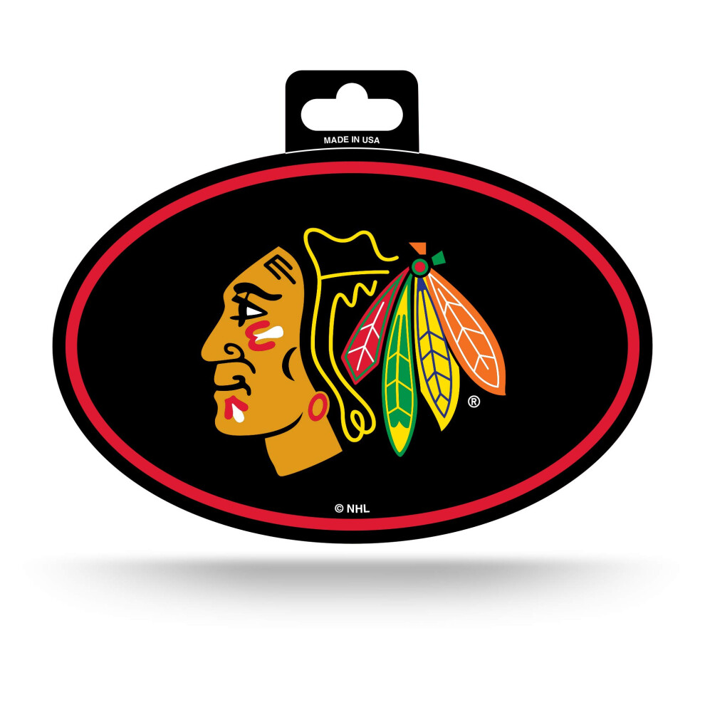 Rico Industries Nhl Chicago Blackhawks Color Team Logo Oval Sticker 767345477897