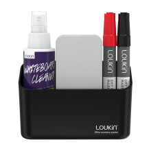 Loukin Magnetic Marker Holder Set Dry Erase Marker Holder T?r slet tilbeh?rsbakke s?t (inkluderer 1 viskel?der 1 renere 2 t?r sletningsmark?rer)