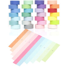 YUKUNTANG 28 Rolls Washi Masking Tape Set 15mm 306 Yards Kleurrijke Regenboog Pastel Decoratieve Gekleurde Beschrijfbare Washi Craft Tape Set voor DI