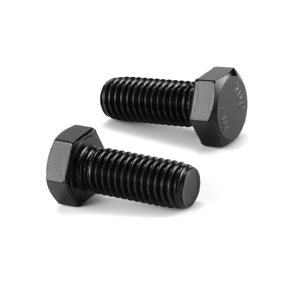 Bullone A Testa Esagonale Da 3/8-16 X 1-1/4"""" 20 Pezzi In Acciaio Inossidabile 18-8 (304) Completamente Filettato In Ossido Nero Di Sg Tzh-image