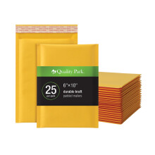 Quality Park Luftpolstertaschen, 15,2 x 22,9 cm, gepolsterte Kraftumschlage, strapazierfahige braune Versandumschlage, selbstklebender Verschluss
