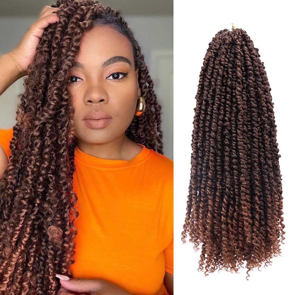 Dwhair Passion Twist Hair - 8 Packs 18 Inch Passion Twist Crochet Hair For Women Water Wave Crochet Braiding Hair Extensions (18Inch (Pack Of 8) T30)
