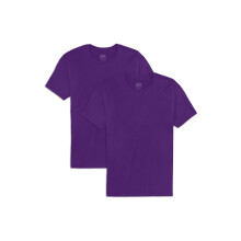 Fruit of the Loom frfi Eversoft pamut plk (S-4XL) Crew-2 Pack-Lila X-Large