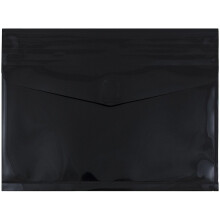 JAM PAPER Envelope de Plástico com Fecho de Velcro - 9 3/4 x 13 - Preto - 12/Pack