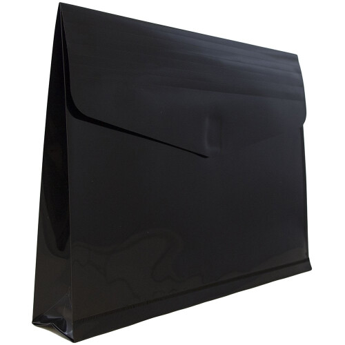 JAM PAPER Envelope de Plástico com Fecho de Velcro - 9 3/4 x 13 - Preto - 12/Pack 2