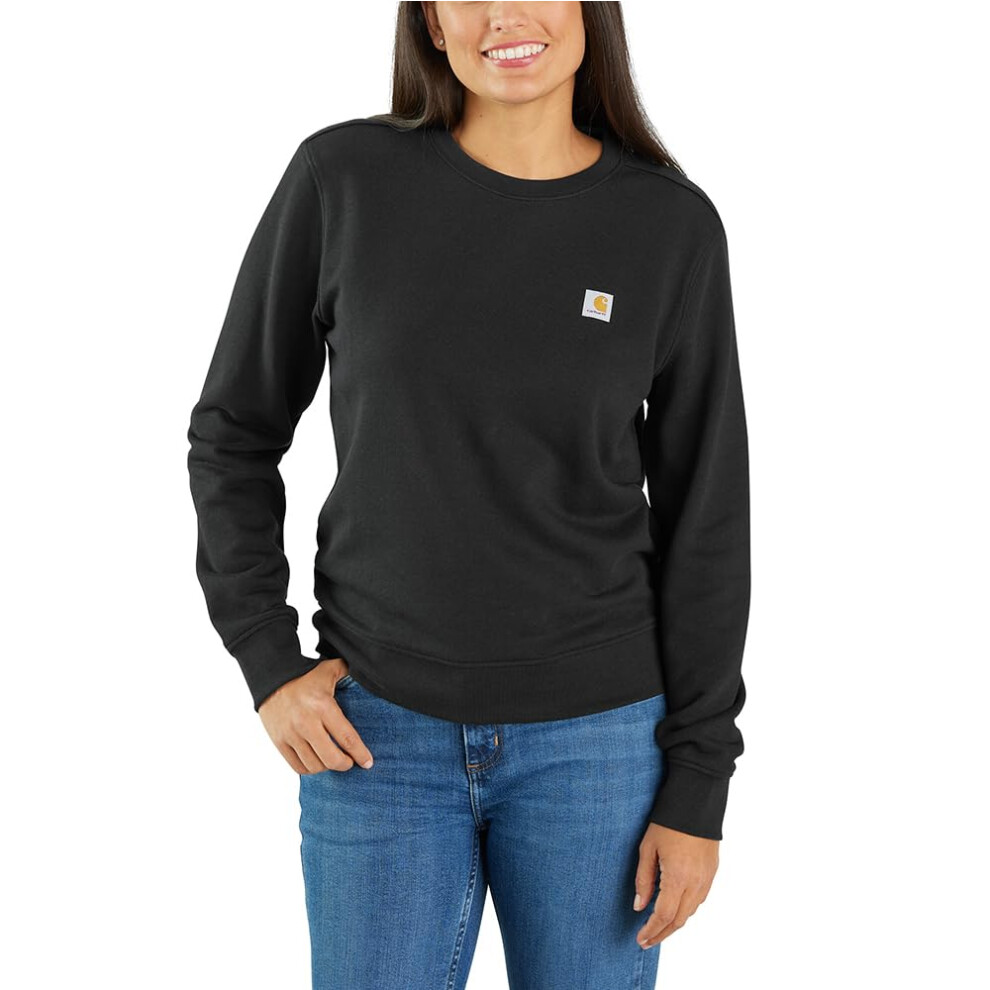 Carhartt Women's Relaxed Fit Midweight French Terry Crewneck Sweatshirt  Black  Small