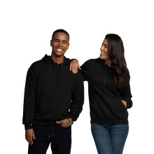 Fruit of the Loom Eversoft Fleece Sudaderas con capucha que absorbe la humedad y transpirable Sudadera con capucha Jersey negro grande