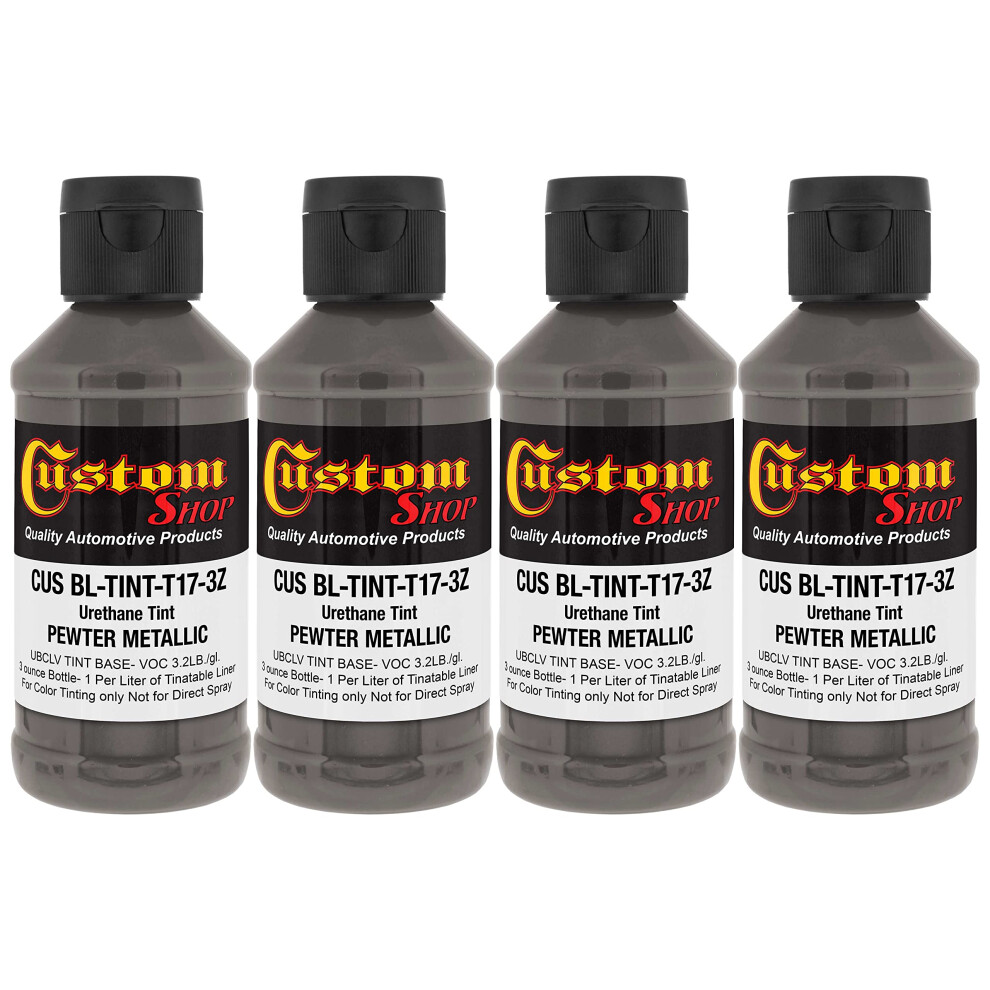 Custom Coat 3 Ounce (Pewter Metallic Color) Urethane Tint Concentrate for Tinting Truck Bed Liner Coatings (Pack of 4) - Proportioned for Use in Most-image-OPC-PGS9RC6-NEW