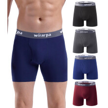 wirarpa Herren-Boxershorts aus Baumwolle, Unterw sche, mehrfarbig, ohne Etikett, atmungsaktiv, normale Beinl nge, 4er-Pack, XX-Large