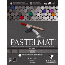 Lepen    blok Clairefontaine Pastelmat - Paleta c. 6 - (9 1/2 x 12 palcov) 24 x 30 cm - 360 g - 12 listov - Uhlovosiv
