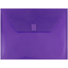 JAM PAPER Plastic Envelopes with Hook & Loop Closure - Letter Booklet - 9 3/4 x 13 - Purple - 12/Pack