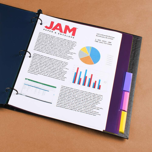 JAM PAPER Divisores de Plástico 5-Tab - 9 3/4 x 11 1/2 - Multicolor - 6 Pacotes de 5 Tabs/Conjunto 2