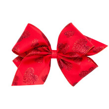 Wee Ones M   dchen Valentinstag Haarschleife auf WeeStay Anti-Rutsch-Clip Valentine Taft Glitter King Red
