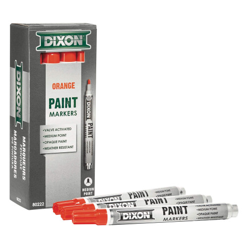Dixon Paint Markers Medium Tip Box 12 Markers Orange (80222)