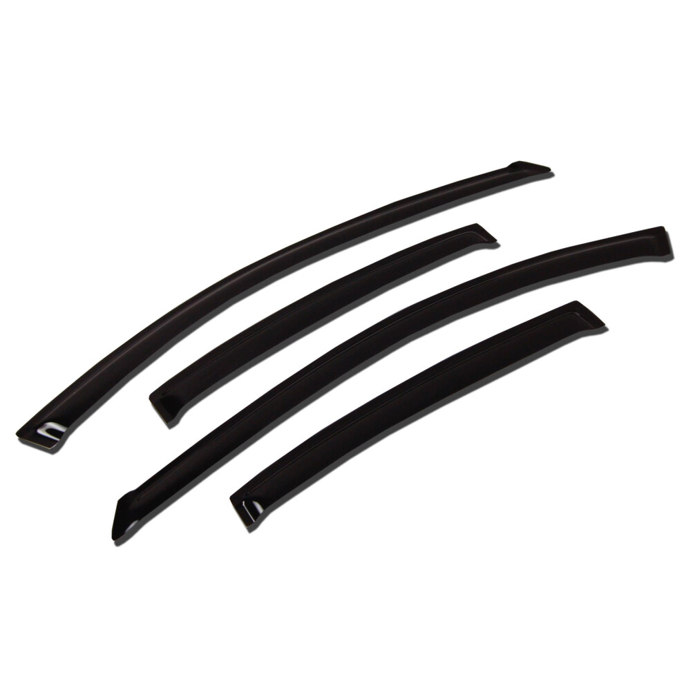 Tuningpros Wv-270 Window Visor Deflector Rain Guard Smoke 4-Pc Set Dark 789545318374
