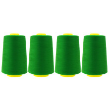 Mandala Crafts 4 Pack of Serger Threads Cones Spools - 40S/2 24000 Yards Polyester Dark Green Threads for Sergers Machine and Overlock Quilting Sewin