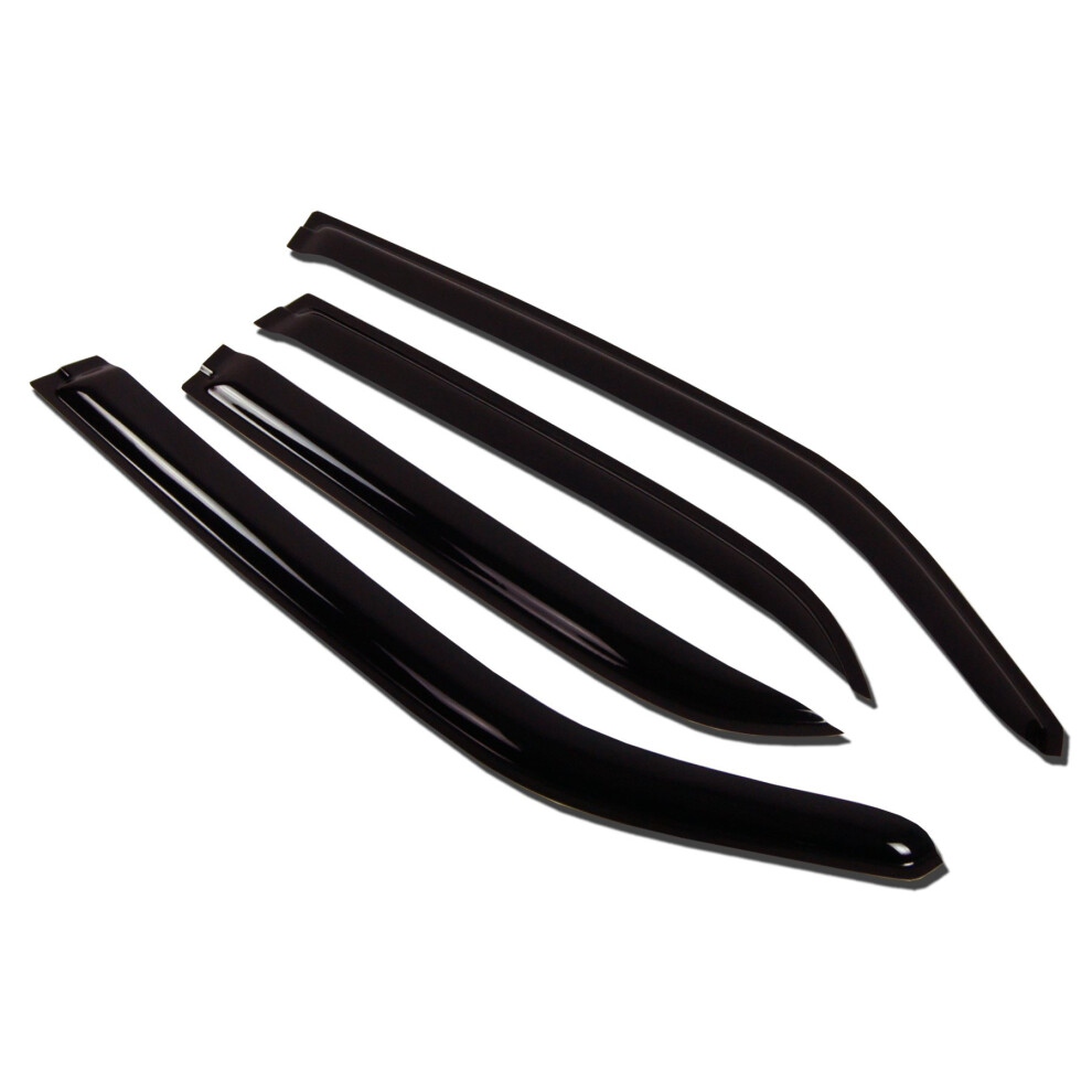 Tuningpros Wv-340 Window Visor Deflector Rain Guard Smoke 4-Pc Set Dark 789545320049