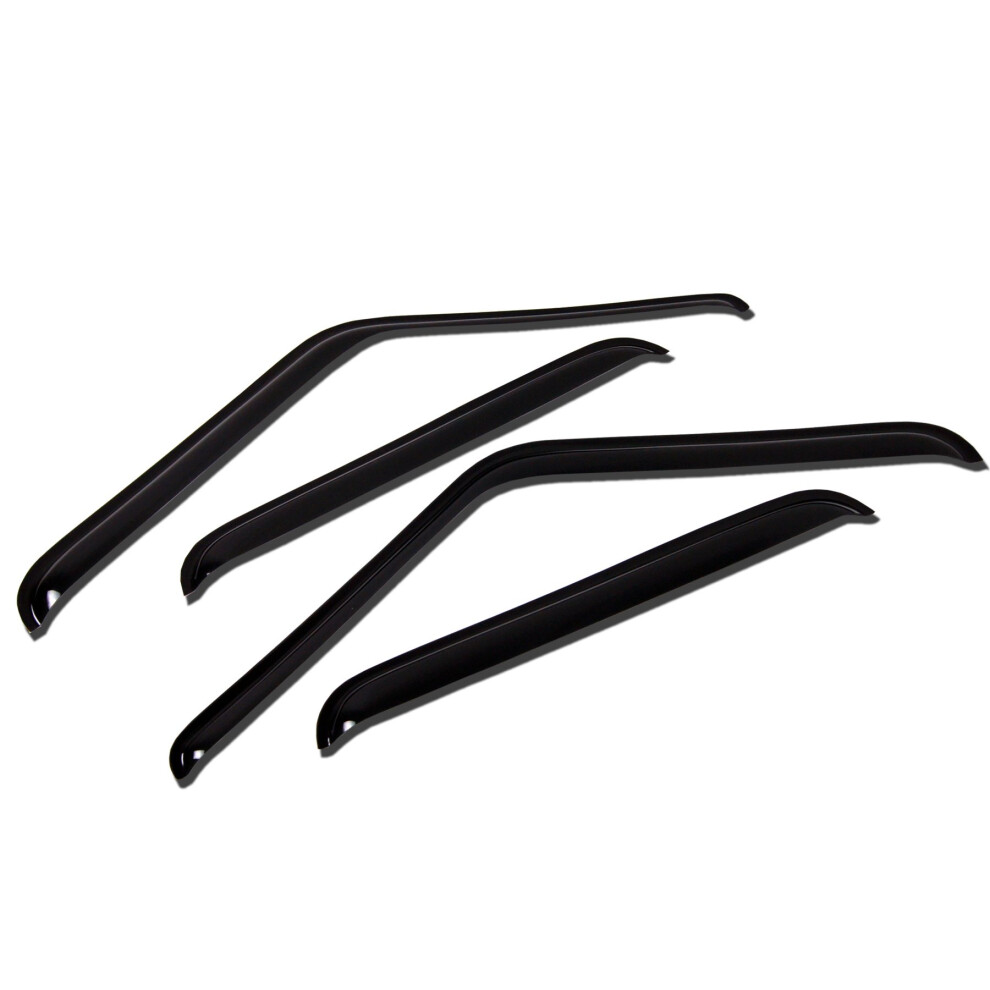 Tuningpros Wv-816 Window Visor Deflector Rain Guard Smoke 4-Pc Set Dark 789545324085