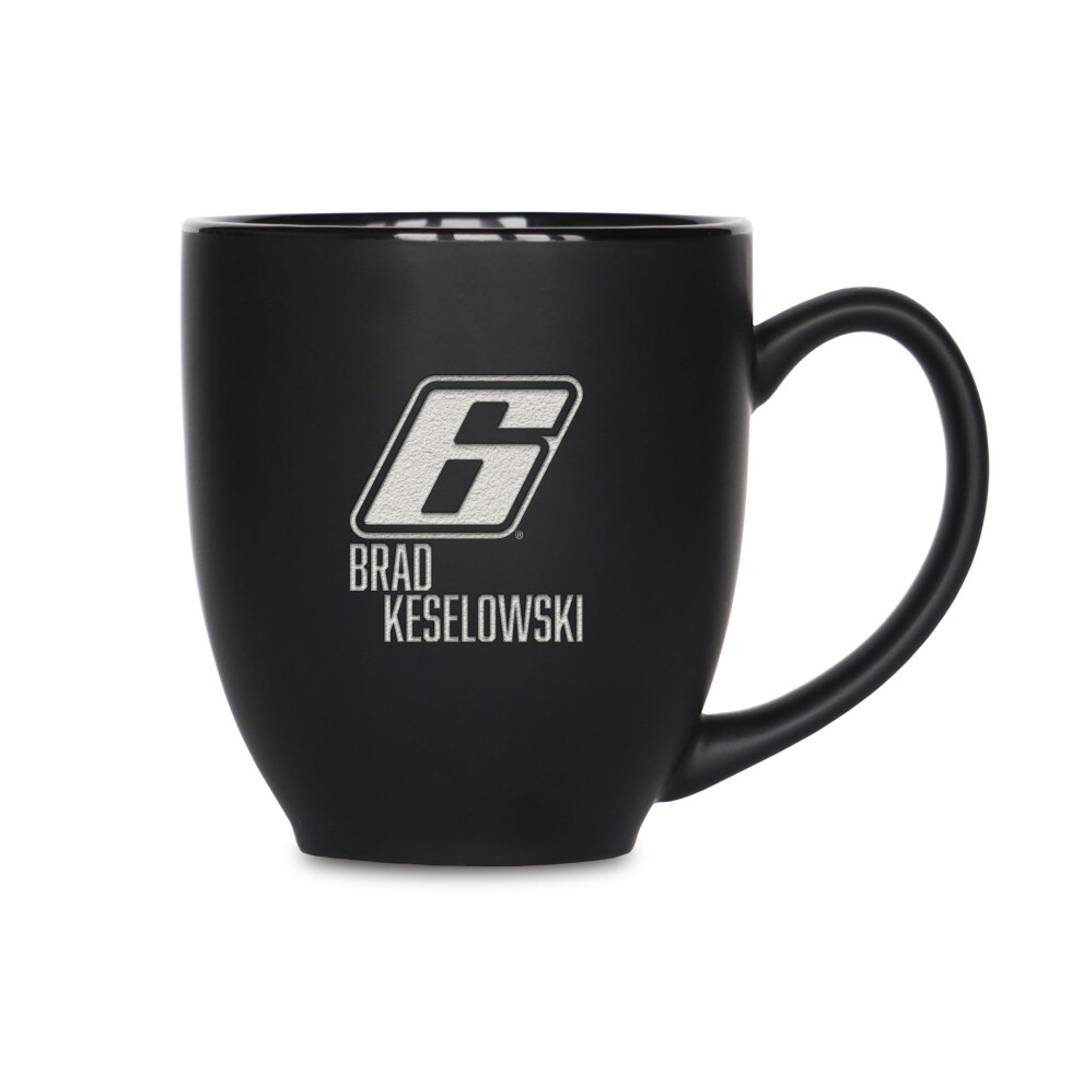 Rico Industries NASCAR Racing Brad Keselowski 15oz Laser Engraved Matte Black Ceramic Bistro Mug - for Hot or Cold Drinks-image-OPC-PGS9WYW-NEW