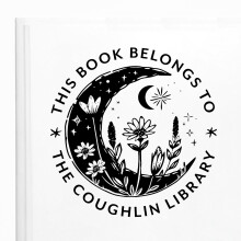ExcelMark Personalized Book Stamp - from The Library of - Ex Libris - Wood Stamp Self-Inking Stamp or Embosser (Celestial Round)