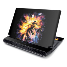 MightySkins Skin per Alienware AREA-51M R2 (2020) - Astratto Nero | Protezione e Stile