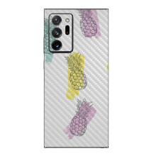 MightySkins Carbon Fiber Skin for Samsung Galaxy Note 20 Ultra 5G - Funky Pineapples | Protective Durable Textured Carbon Fiber Finish | Easy to App