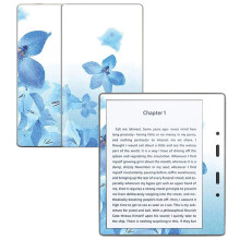 MightySkins Glossy Glitter Skin for Amazon Kindle Oasis 7"""" (9th Gen) - Blue Flowers | Protective Durable High-Gloss Glitter Finish | Easy to Apply