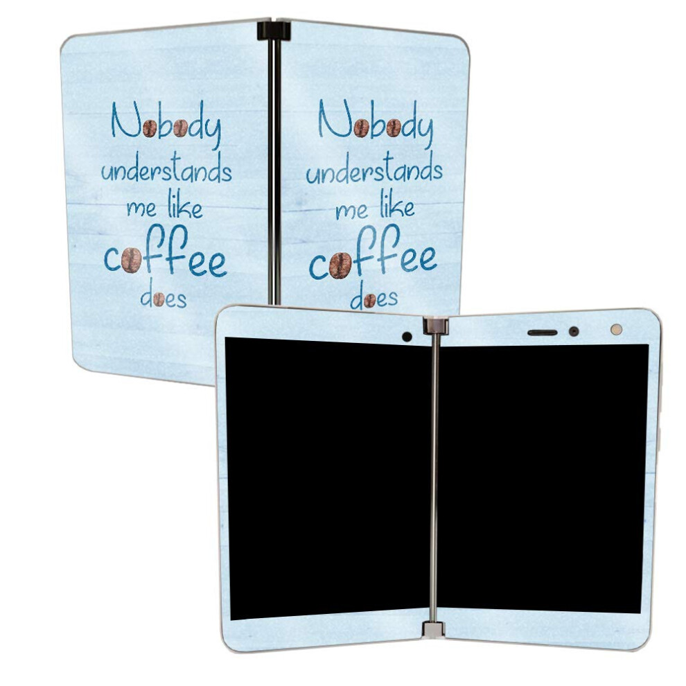 Mightyskins Glossy Glitter Skin For Microsoft Surface Duo - Coffee Understands Me | Protective Durable High-Gloss Glitter Finish | Easy To Apply Rem 705675726391