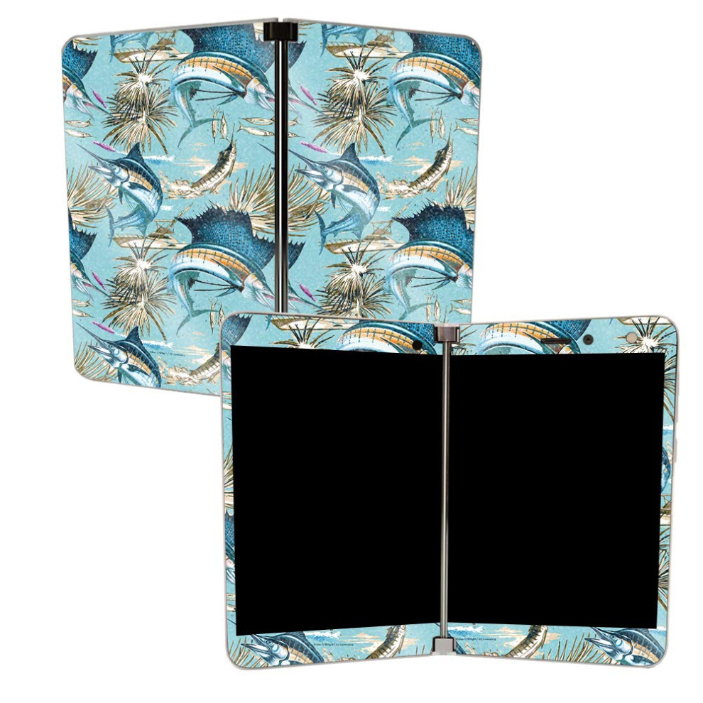 Skin Brillant Paillet Mightyskins Pour Microsoft Surface Duo - Island Fish | Finition Brillante, Protectrice Et Durable | Facile Appliquer,-image
