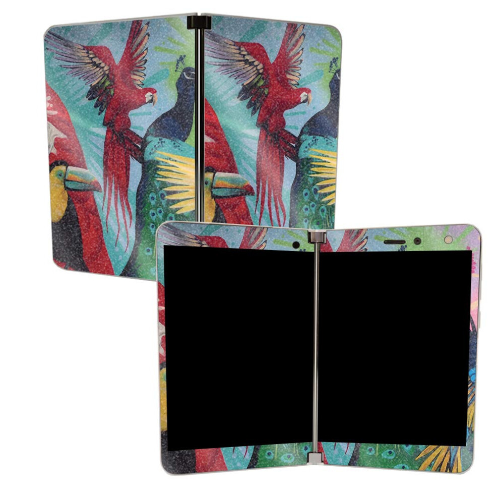 Mighty Skins Mightyskins Glossy Glitter Skin For Microsoft Surface Duo - Parrot Paradise | Protective Durable High-Gloss Glitter Finish | Easy To App 705675723178
