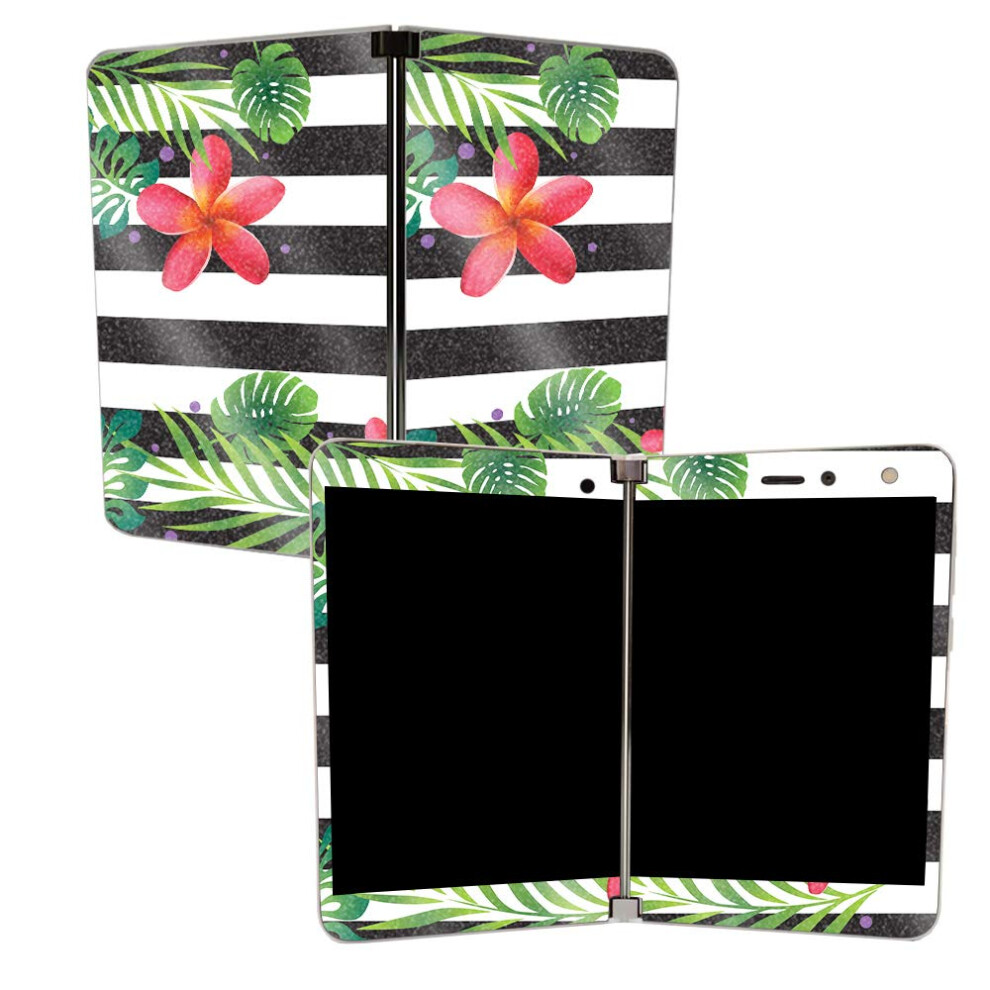Mighty Skins Mightyskins Glossy Glitter Skin For Microsoft Surface Duo - Tropical Stripes | Protective Durable High-Gloss Glitter Finish | Easy To Ap 705675721044